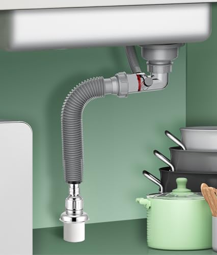 Rasikvar Bathroom Drain Floor Drain Backflow Preventer Floor Water Drain Anti core Overflow Elbow Pipe Connector for Washing Machine Outlet Pipe Connector for Kitchen (360 Degree with Ring) - Image 4
