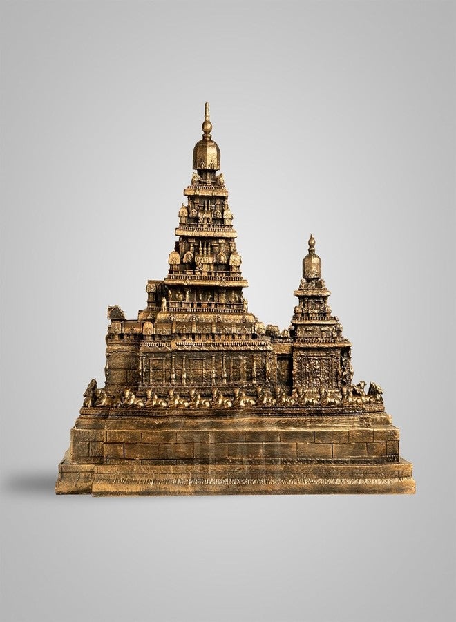 SILAII Mahabalipuram Shore Temple Showpiece – 5 Inch, Antique Bronze | Ideal for Study Table, Living Room, Office Decor & Gifting - Image 1