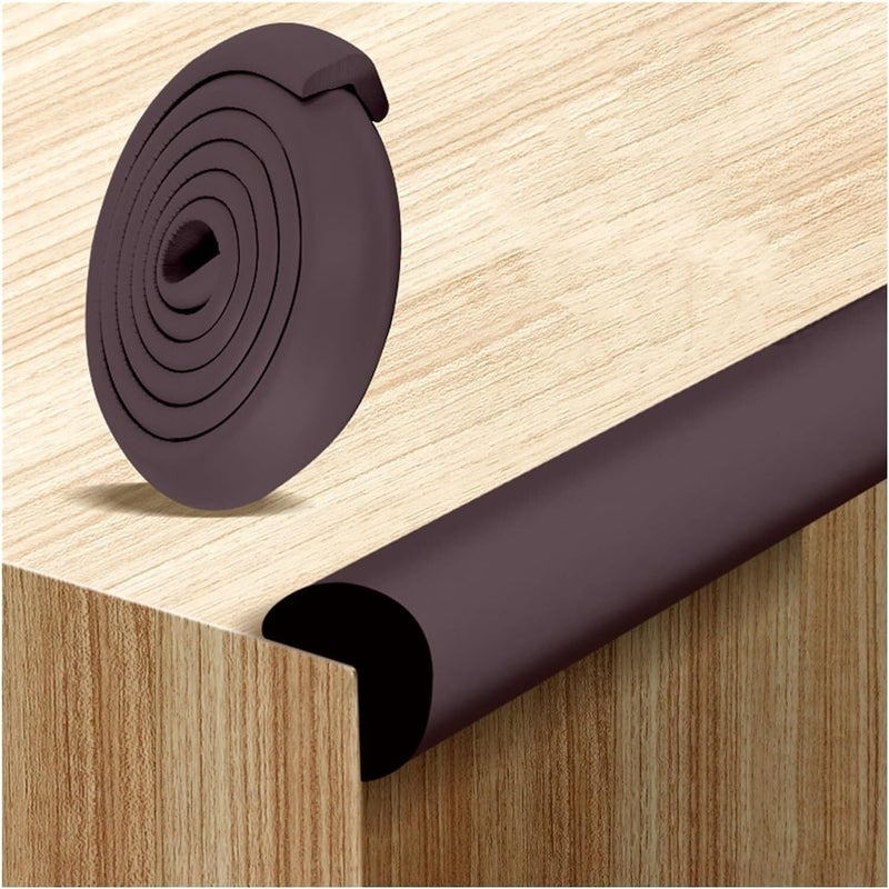 MekUk Garage Wall Protector Proofing Corner Guards Protectors, Furniture Corner Guards, Protective Foam Cushion, Sharp Edges Padding for Parking Garages(Brown,6pcs) - Image 1