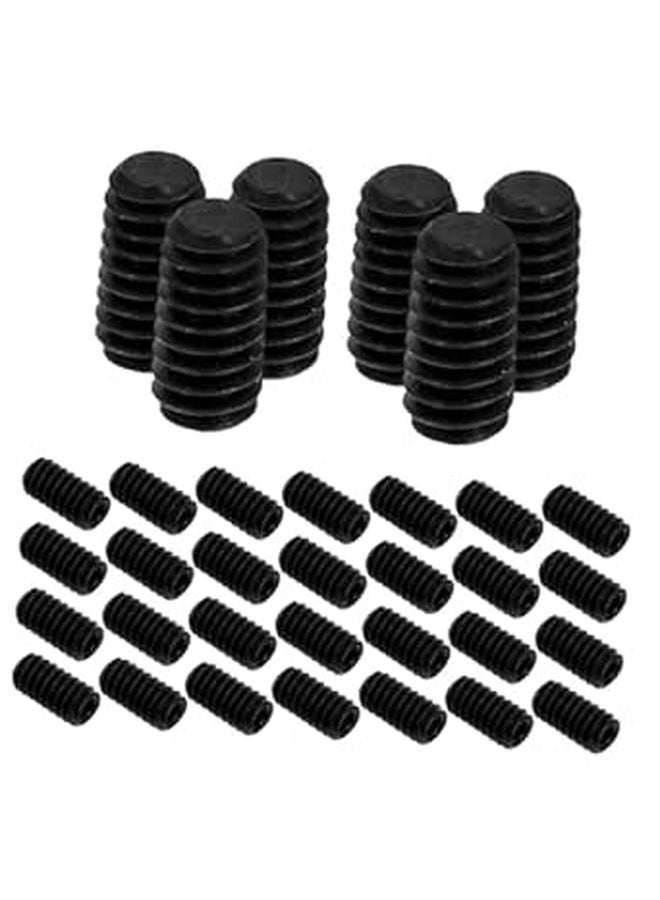 50pcs Black Grub Screw Set Internal Hex Drive Carbon Steel for Door Handles and Light Fixtures - Image 1