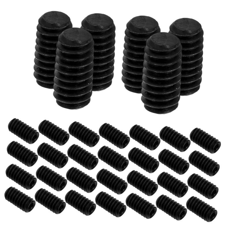 50pcs Black Grub Screw Set Internal Hex Drive Carbon Steel for Door Handles and Light Fixtures - Image 2
