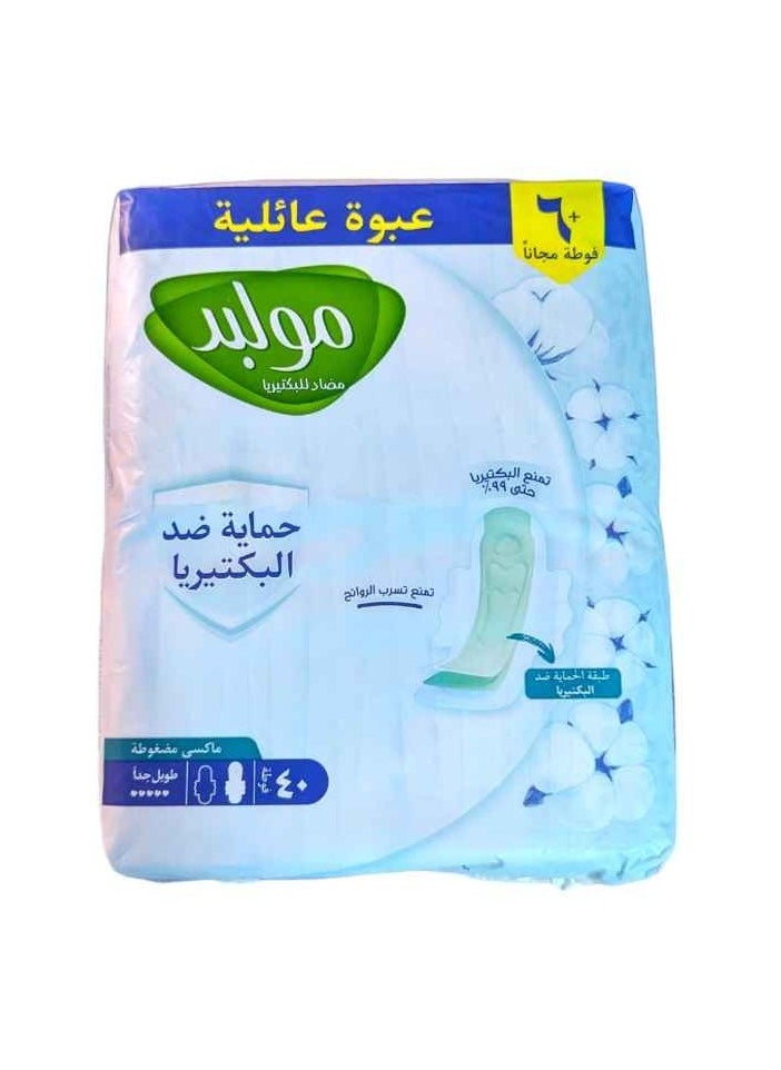 Molped - Anti Bacterial Protection Extra Hygiene Family  Extra Long Pack of 40 Pads - Image 1
