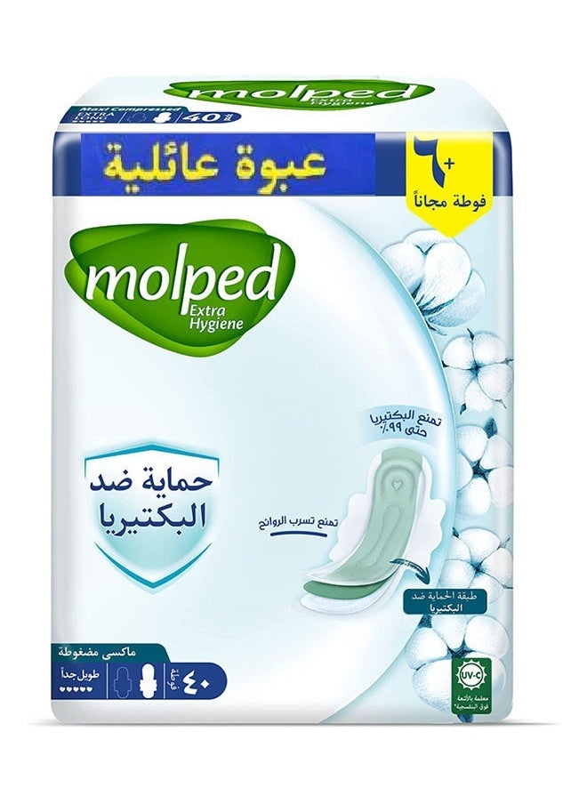 Molped - Anti Bacterial Protection Extra Hygiene Family  Extra Long Pack of 40 Pads - Image 1