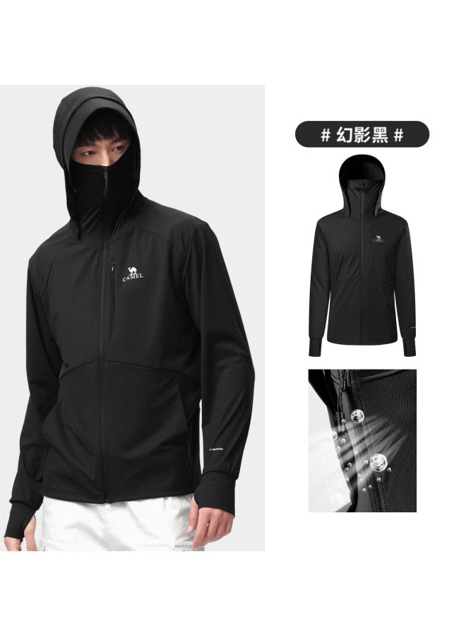 camel Sun Protection Clothing Spring Summer Sunscreen Jacket Sun Shade Comfortable Breathable Casual Hooded Jacket Men's Knitted Sun Protection Clothing - Image 3