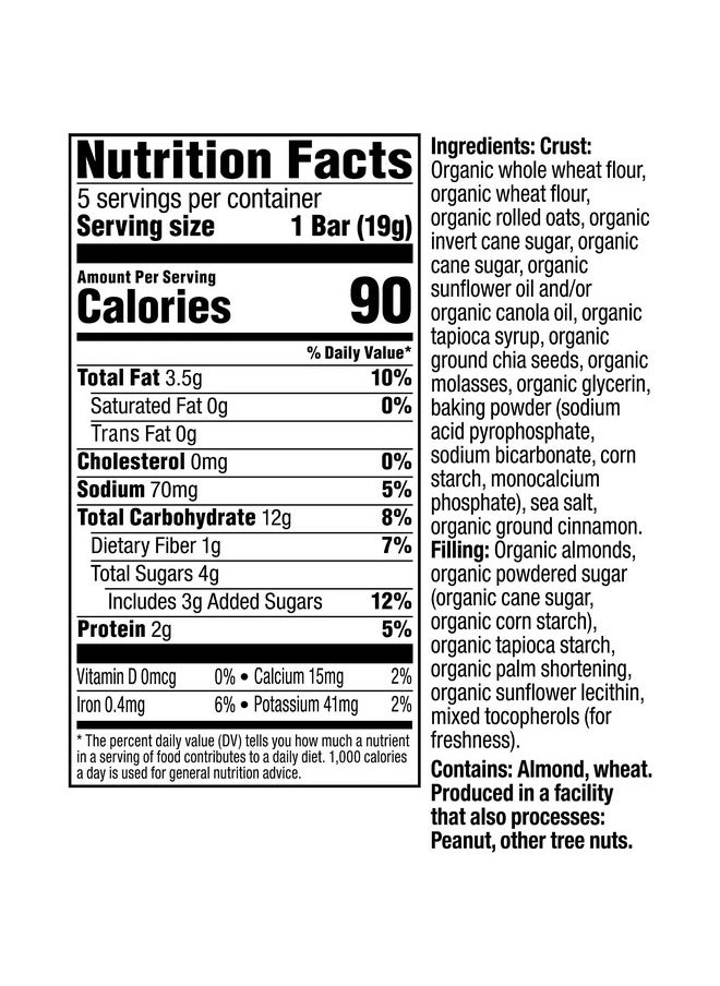 Plum Organics Plum Organics Mighty Nut Butter Bars - Almond Butter - 0.67 oz Bars (Pack of 40) - Organic Toddler Food Multigrain Snack Bars  - Image 2