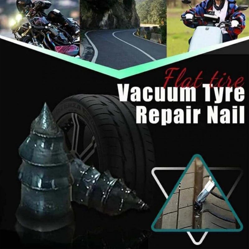 comfrt Vacuum Tire Mending Nail, Tire Repair Rubber Nails, Black Car Tire Repair Nail, Auto Motorcycle Vacuum Tire Repair Nails, Rubber Nail Self-Service Tire Repair Nail, Quick Tire Repair - S - Image 2