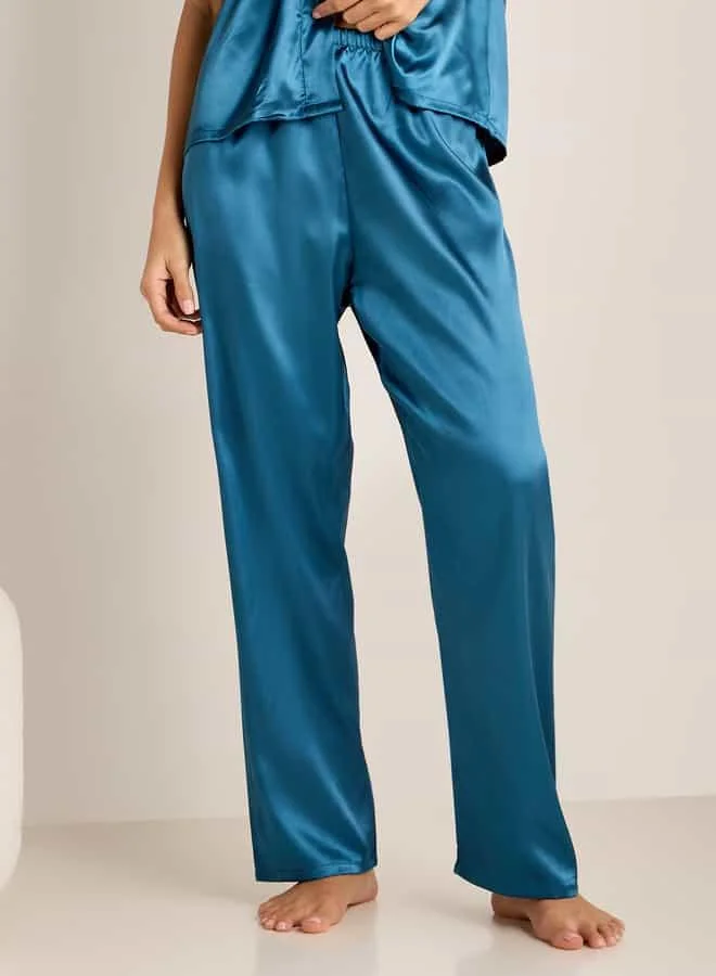 Splash FAV V-neck Top with Short Sleeves and Elasticated Pyjama Set