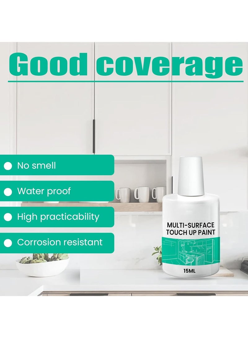 KASTWAVE White Touch Up Paint, Multi Surface Touch Up Paint Pen, White Paint Pen with Sandpaper, Appliance Paint & Porcelain Touch Up Repair Kit, for Chips, Scratches, Interior and Exterior House Paint, 15ML - Image 4