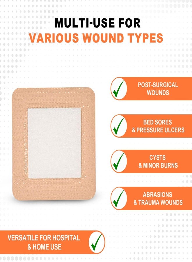 MedVance Bordered Silver Silicone Ag Sterile Absorbent Dressing, 4"x 4" (2.5"x 2.5" Pad), 5 dressings/Box, 5 Count (Pack of 1) - Image 5