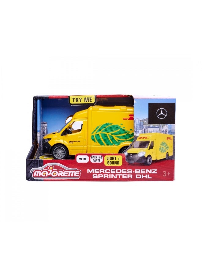 Majorette Majorette Mercedes-Benz Sprinter DHL Die Cast Car (1:46, Yellow)  - Image 1