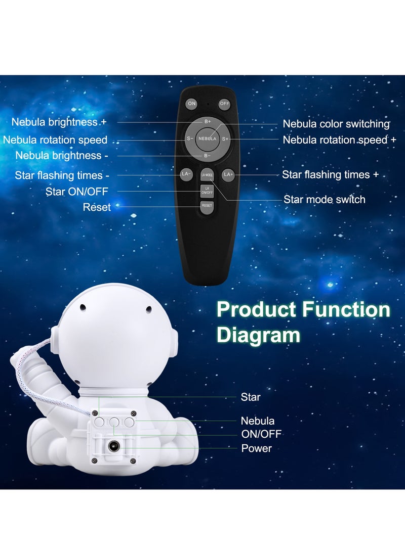 Astronaut Galaxy Projector Starry Night Light Projector, 360°Adjustable Star Projector with Remote Control, Light Projector, Starry Nebula Ceiling Projection Lamp, Starry Projection LED Lamp [Energy Class A]