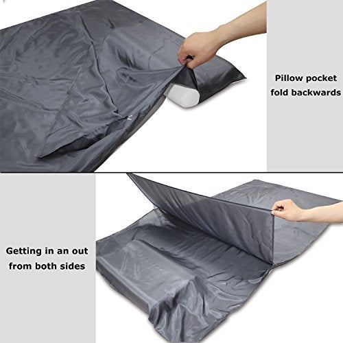 Browint Silk Sleeping Bag Liner, 100% Mulberry Silk Sleep Sheet, Sack, Extra Wide 87"x43" & 87“x34”, Lightweight Travel Sheet for Hotel, Envelop Rectangular 73“x34”, Hooded Mummy 87“x34” - Image 3