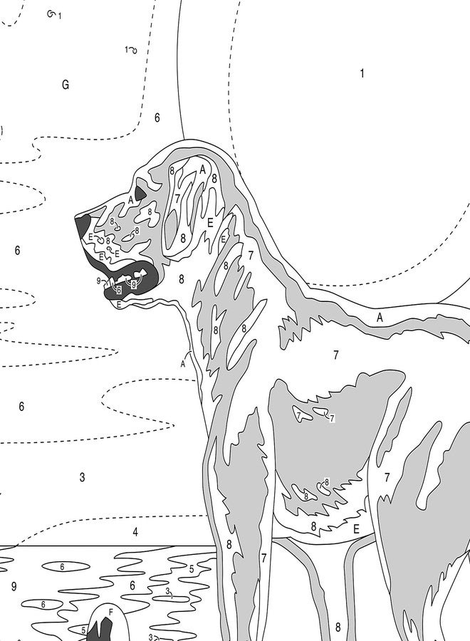 Dimensions PaintWorks 73-91857 Moonrise Dog Animal Paint by Number Kit for Adults and Kids, 11" x 11", Multicolor, 12pcs - Image 4