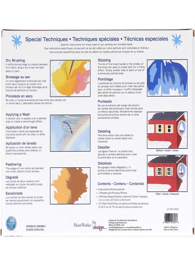 Dimensions PaintWorks 73-91857 Moonrise Dog Animal Paint by Number Kit for Adults and Kids, 11" x 11", Multicolor, 12pcs - Image 2