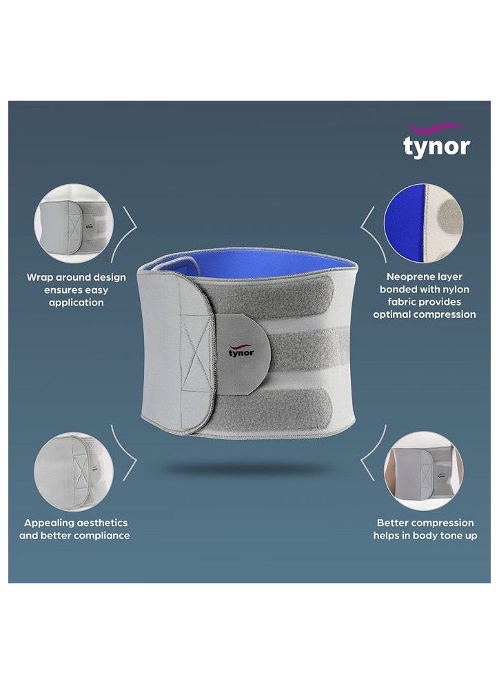 Tynor - Tynor Abs Wrap Neoprene can support and compress your abdominal muscles for waistline reduction and use it as a post-operative or post-delivery aid to reduce the waistline - Image 1