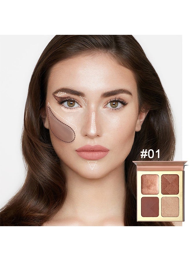 maffick Desert  Highlight & Bronzer Palette  and Contour Palette: Nose, Face & Eye Shadow Compact for Sculpting, Illuminating, and Beautifying the Skin Tone #01 - Image 3