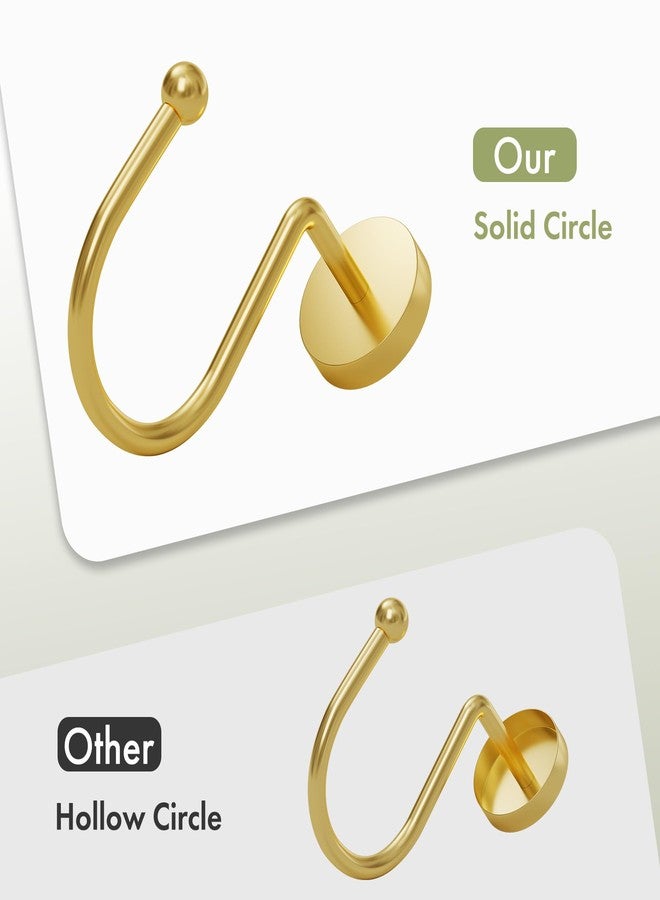 AmazerBath Gold Shower Curtain Hooks, Shower Curtain Rings Modern Decorative Shower Curtain Hooks Rust Proof Smooth Metal Shower Hooks for Shower Curtain Hangers Bathroom Shower Rod Hook, 12Pcs - Image 2