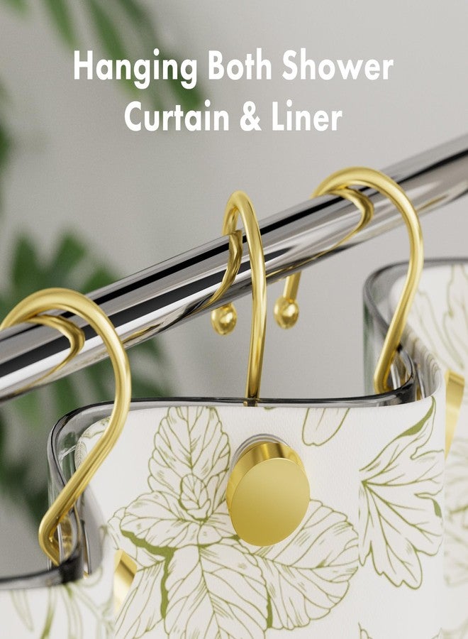 AmazerBath Gold Shower Curtain Hooks, Shower Curtain Rings Modern Decorative Shower Curtain Hooks Rust Proof Smooth Metal Shower Hooks for Shower Curtain Hangers Bathroom Shower Rod Hook, 12Pcs - Image 3