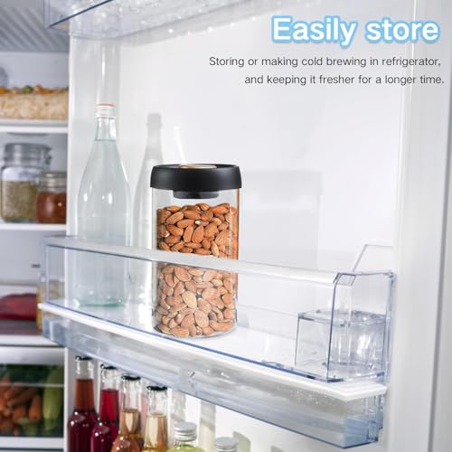 WRINGO Glass Storage Canisters Set With Bamboo Lids,For Kitchen Storage Jars 650Ml And For Grocery Grain,Dry Food,Liquid,Spaghetti,Beans,Snacks,Coffee,Pasta & More (Transparent, 4-pc) - Image 3