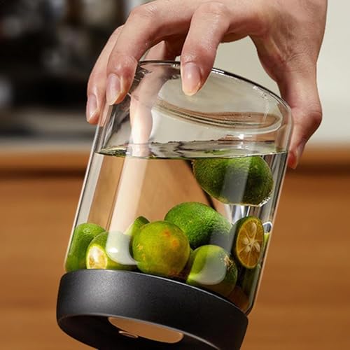 WRINGO Glass Storage Canisters Set With Bamboo Lids,For Kitchen Storage Jars 650Ml And For Grocery Grain,Dry Food,Liquid,Spaghetti,Beans,Snacks,Coffee,Pasta & More (Transparent, 4-pc) - Image 5