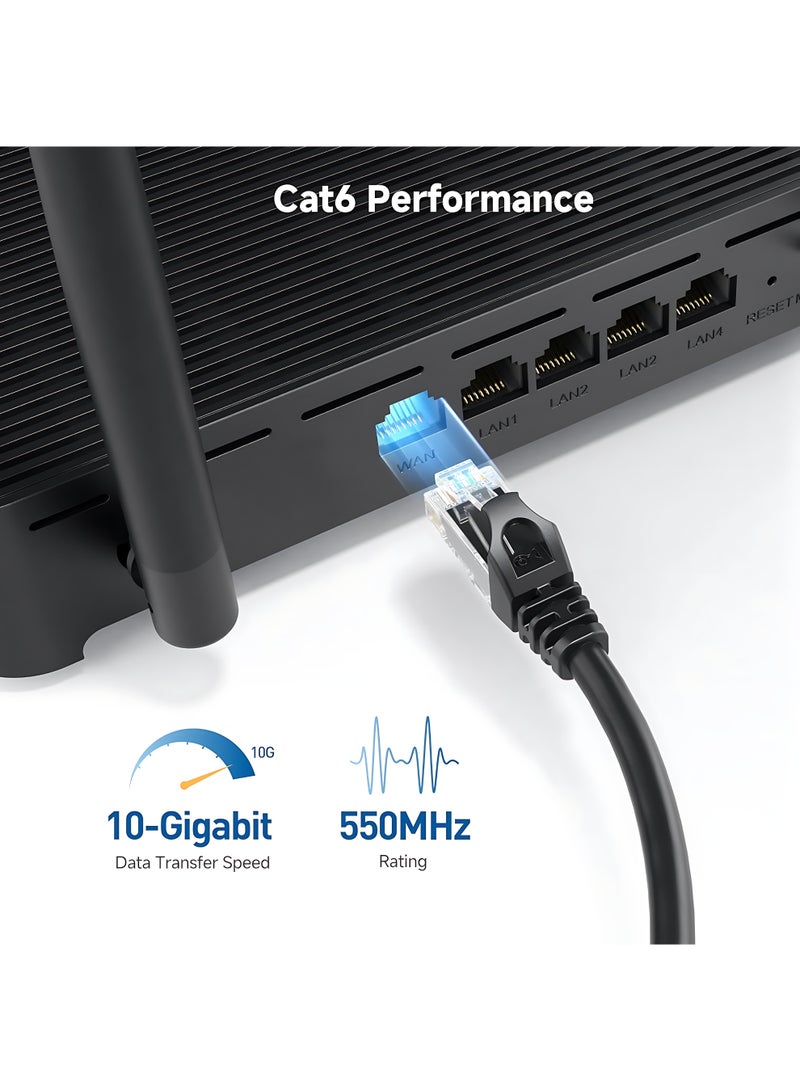 أثير كابل إيثرنت Cat 6 جيجابت عالي السرعة 1000 ميجابت في الثانية كابل إنترنت RJ45 كابل شبكة محلية محمية متوافق مع PS5 PS4 Xbox One Smart TV Switch Router Wifi موسع لوحة - Image 3