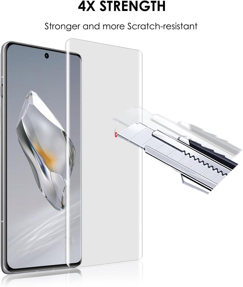 KLJP HD+ UV Tempered Glass Screen Protector Guard Compatible For Motorola Edge 40 (Pack of 1) Full Adhesive UV Curved Case Friendly HD+ Clarity - Image 2