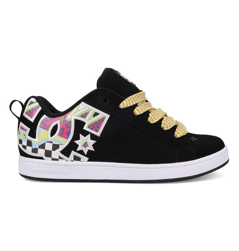 DC Shoes DC Women's Court Graffik Sneaker, Black/Multi/White, 8 - Image 4