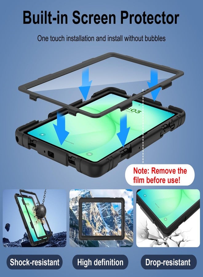 rantice Case for Galaxy Tab A9+ / A9 Plus 11'' (SM-X210/X216/X218), with Screen Protector and Larger Kickstand, 3 Layer Heavy Duty Shockproof Cover Kid-Proof Protective Case for Samsung A9+ 11 Inch, Black - Image 3