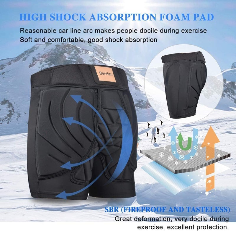 BenKen Butt Pads Snowboarding Impact Shorts Hip Protector for Men Women Protective Tailbone Padded Short Pants Skating Ski - Image 5