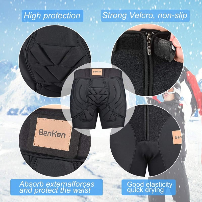 BenKen Butt Pads Snowboarding Impact Shorts Hip Protector for Men Women Protective Tailbone Padded Short Pants Skating Ski - Image 3