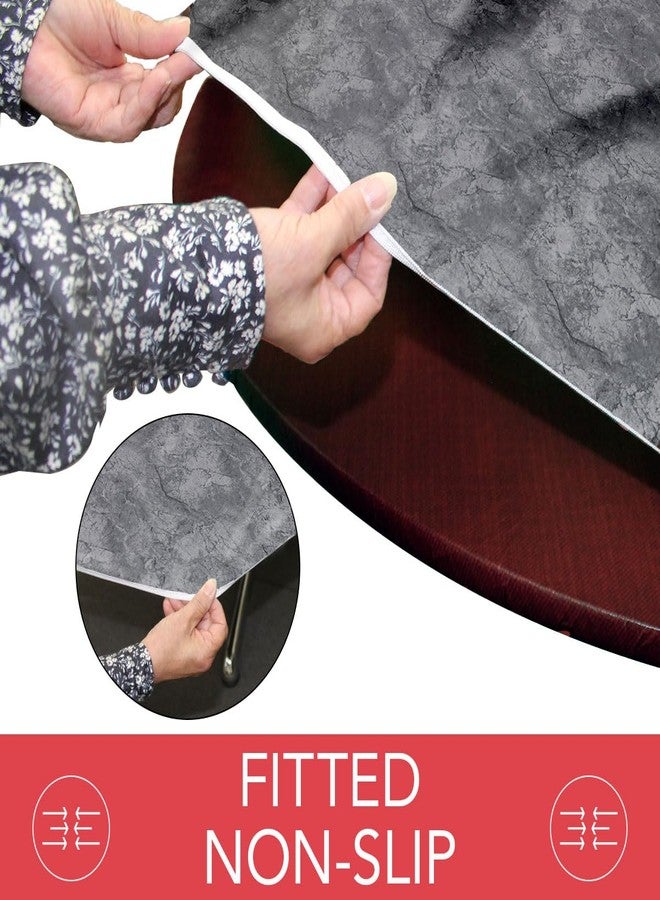 لامينيت لامينت - وسادة طاولة مطبوعة بحواف مرنة فاخرة - رمادي رخامي - دائرية صغيرة - تناسب الطاولات حتى قطر 44 بوصة - الحماية المثلى لطاولتك! - Image 4