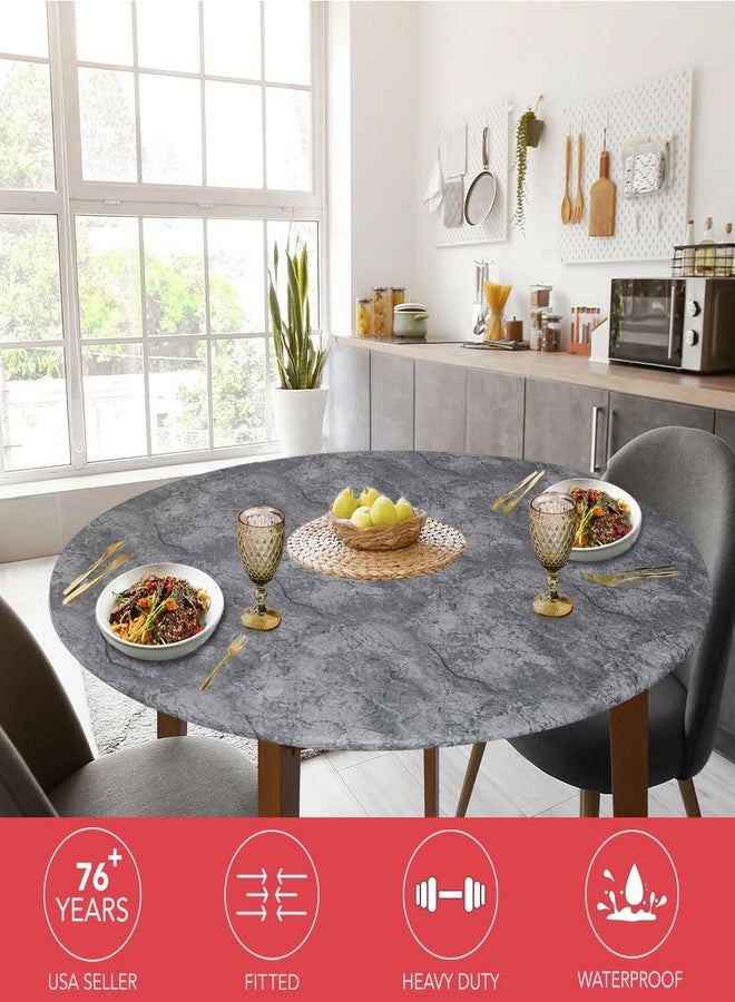 لامينيت لامينت - وسادة طاولة مطبوعة بحواف مرنة فاخرة - رمادي رخامي - دائرية صغيرة - تناسب الطاولات حتى قطر 44 بوصة - الحماية المثلى لطاولتك! - Image 2
