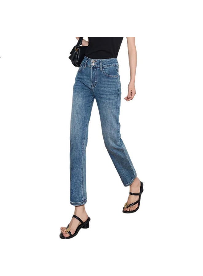 Olrain High Waist Straight Leg Jeans Summer Women'S Wear Light Blue S - Image 3