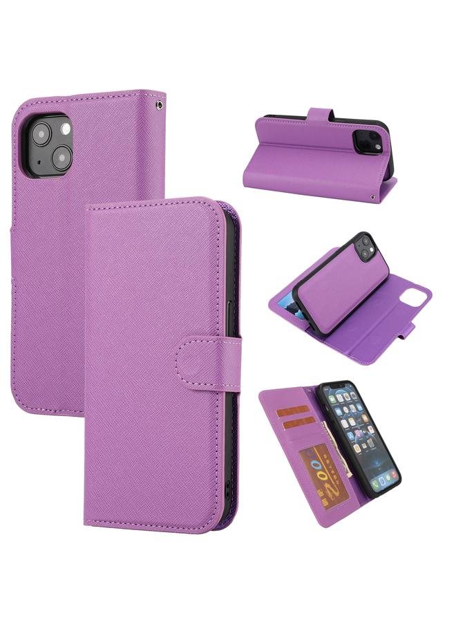 S-TOP Case For iPhone 15 Plus Cross Texture Detachable Horizontal Flip PU Leather Case - Image 1