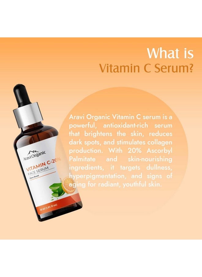Aravi Organic 20% Vitamin C Face Serum For Brightening, Dark Spots, Dull Skin,Uneven Skin Tone - For All Skin Types - 30 Ml  - Image 3