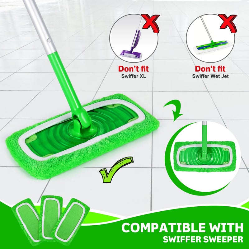 AmaVins 8 Pack Reusable Microfiber Mop Pads Compatible with Swiffer Sweeper, Dry Sweeping Cloths & Wet Mopping Cloths, Washable Pads for Surface/Hardwood Floor Cleaning (Mop is Not Included) - Image 2