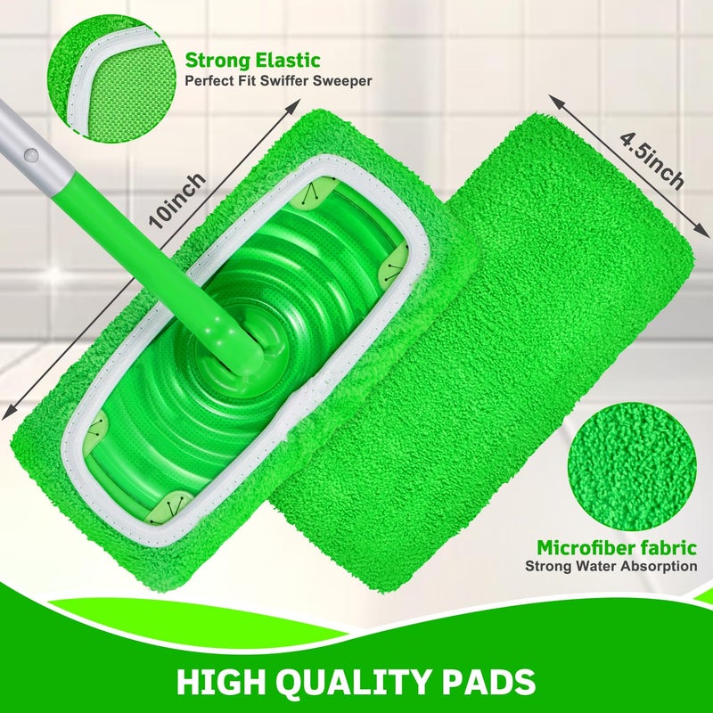 AmaVins 8 Pack Reusable Microfiber Mop Pads Compatible with Swiffer Sweeper, Dry Sweeping Cloths & Wet Mopping Cloths, Washable Pads for Surface/Hardwood Floor Cleaning (Mop is Not Included) - Image 3