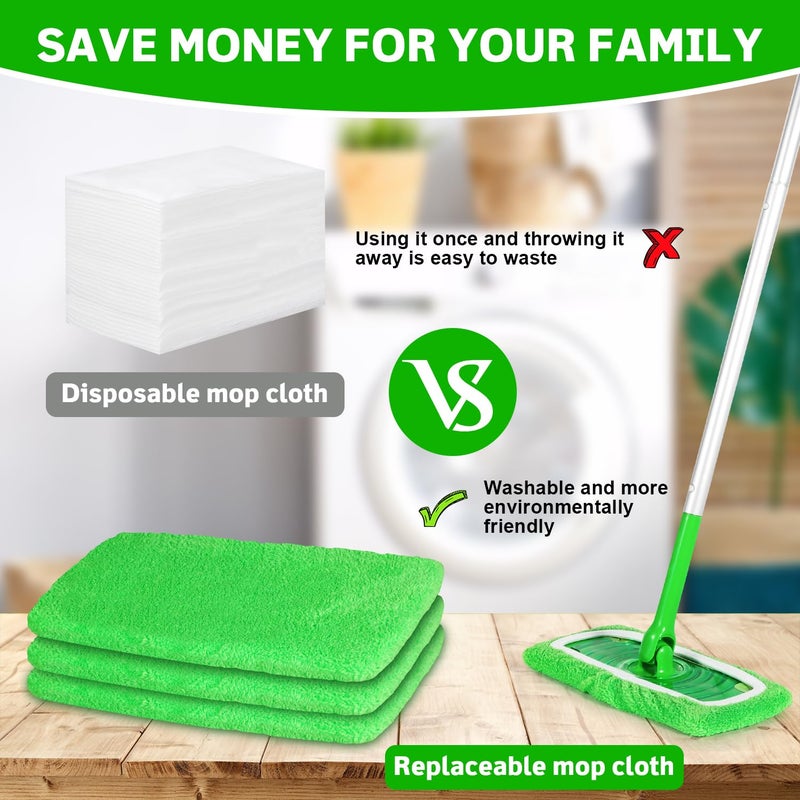 AmaVins 8 Pack Reusable Microfiber Mop Pads Compatible with Swiffer Sweeper, Dry Sweeping Cloths & Wet Mopping Cloths, Washable Pads for Surface/Hardwood Floor Cleaning (Mop is Not Included) - Image 5