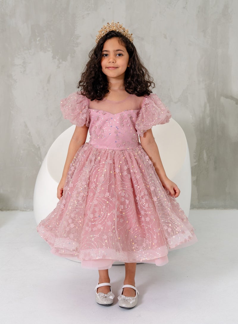 D'Daniela Floral Tulle Party Dress - Image 1
