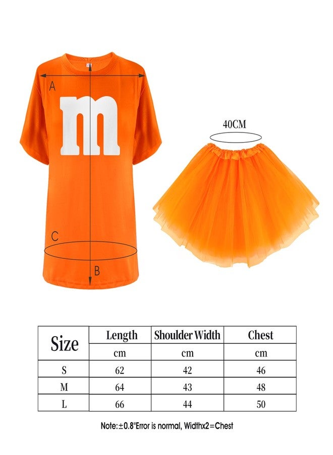FONYFA Letter M Halloween Costumes Tutu Skirts,Women Team Group T-Shirt,Candy Costume for Halloween Christmas, Green, L - Image 3