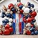 Pinbra Navy Blue Red Balloon Garland Double Stuffed Red White Blue Balloons Nude Cream Sand Latex Arch Kit for Birthday Baby Shower Patriotic Graduation Baseball 4th of July Party Decorations - Image 3