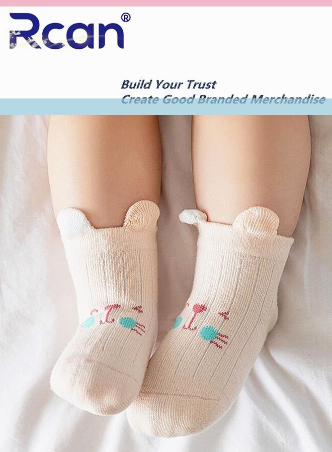 Rcan Rcan 4 Pairs Baby Cute Cartoon Print Socks Short Cotton  - Image 2