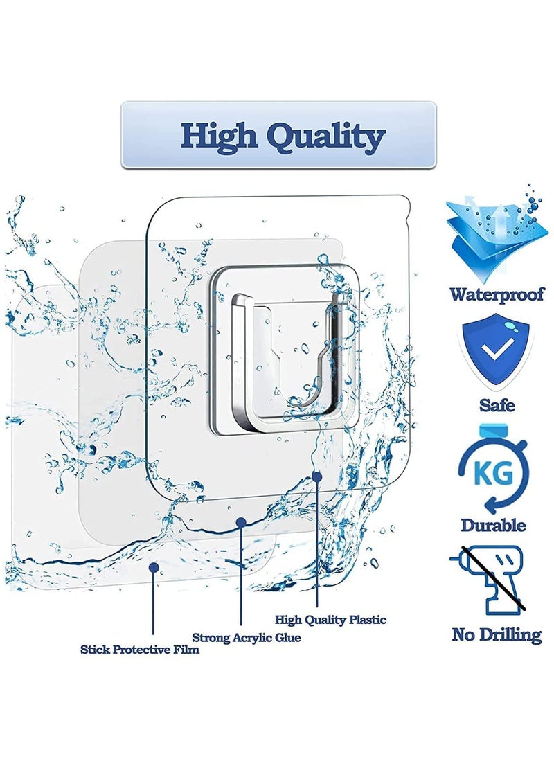 PARVY PARVY Male Female Wall 10KG Max Magic Sticker Hooks Plastic Self Adhesive for Hanging Hanging Mobile Case Spike Guards Toilet Brush Photo Frames BathroomKitchen AccessoriesMaleFemale5 Pair  - Image 5