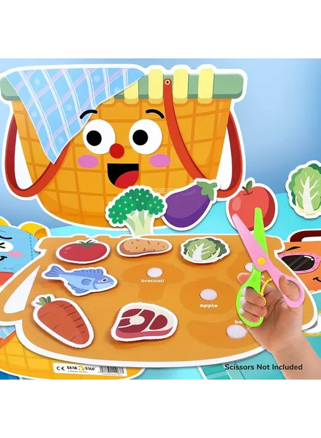 سلة الخضار والفواكه لعبة مطابقة بطاقات تعليمية تعليمية للأطفال كتاب مشغول - Image 4