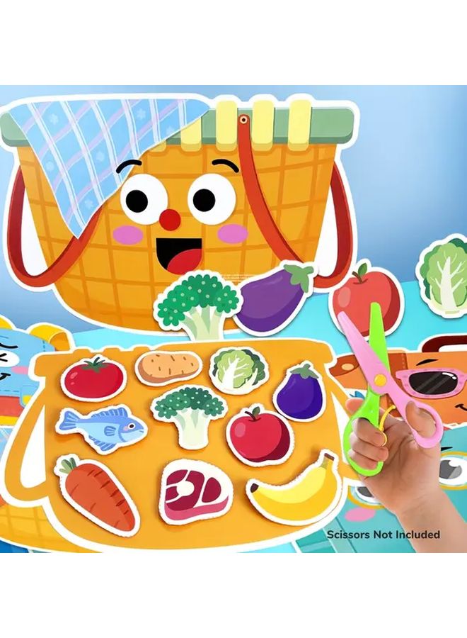 سلة الخضار والفواكه لعبة مطابقة بطاقات تعليمية تعليمية للأطفال كتاب مشغول - Image 2