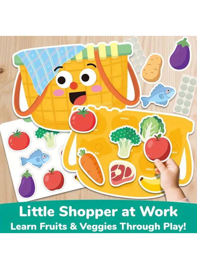 سلة الخضار والفواكه لعبة مطابقة بطاقات تعليمية تعليمية للأطفال كتاب مشغول - Image 5