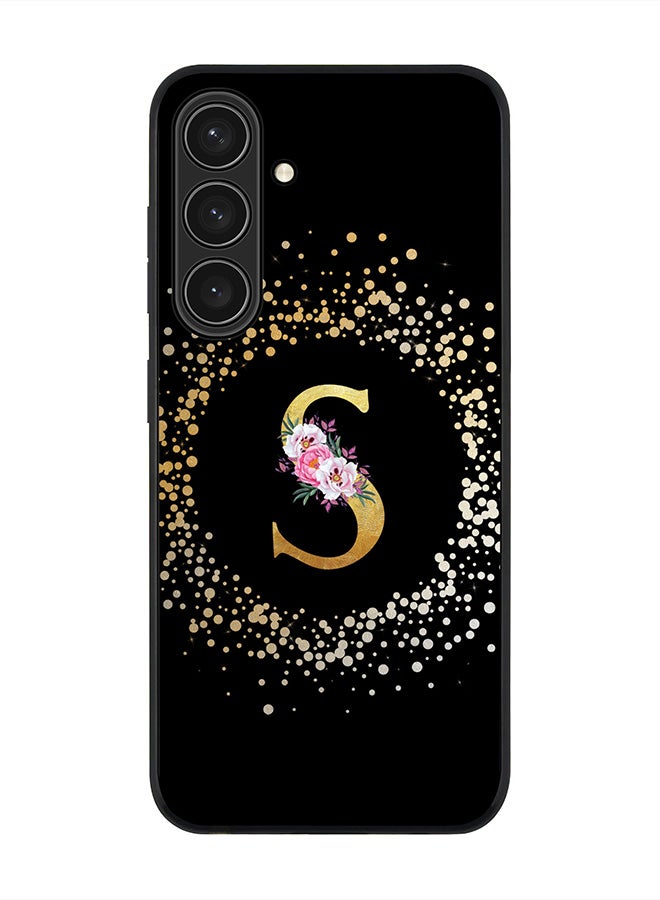 Stylizedd غطاء لهاتف سامسونج جالاكسي S25+ / S25 بلس 5G، حماية كاميرا نحيفة، غطاء هاتف مقاوم للصدمات - تصميم مخصص مزخرف - S (أسود) - Image 1