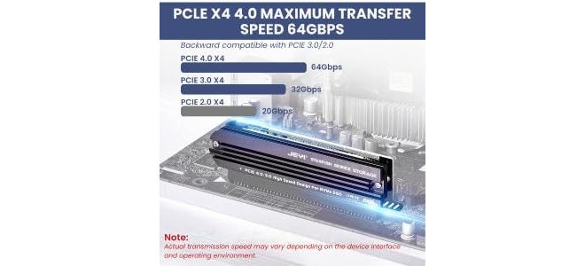 Verilux ® NVMe PCIe 4.0 Adapter NVMe M.2 SSD to PCIe X4/X8/X16 Card with Aluminum Heat Sink M.2 to PCI-Express SSD Expansion Card Support 2230 2242 2260 2280 Max 4TB for Windows/Linux/Moc os - Image 5