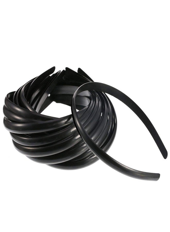 HOMEMATES 12 Pcs Women Fancy Stylish Black Plastic Headband Hairband Girls Women Hair Accessories-multicolour (BLACK) - Image 1