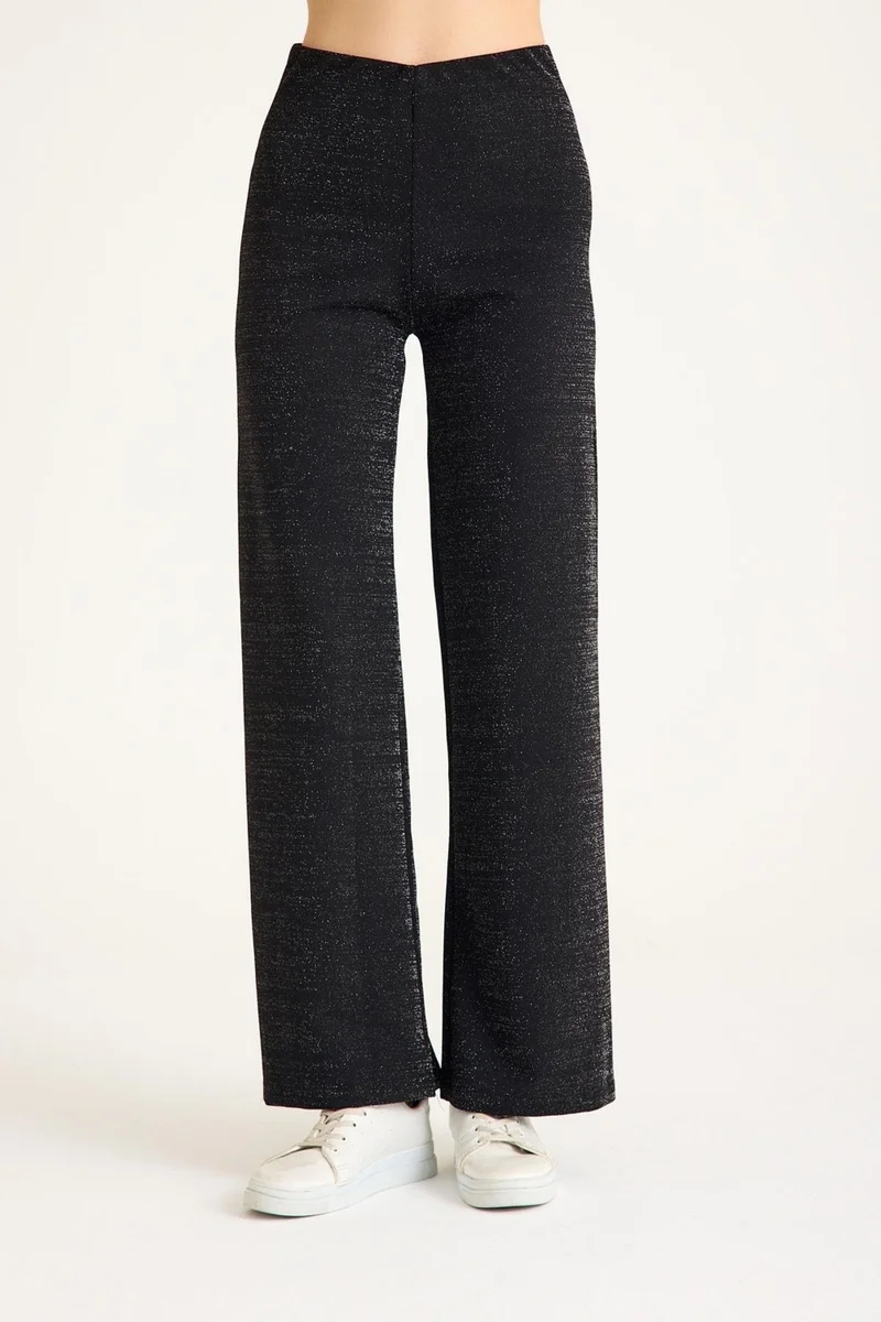 كوتن كونسيبت Glittery Comfortable Wide Leg Women's Trousers